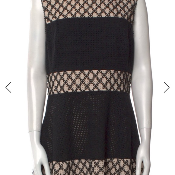 $399 Pearl Lela Rose Black Tan Lace Dress Fit Flare 10 Veronica Lodge Riverdale - Picture 2 of 6